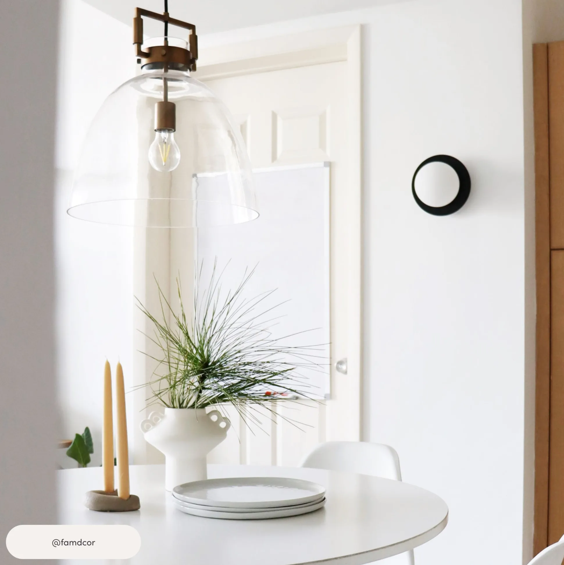 Glass Dome Shade Ceiling Pendant Light Brass