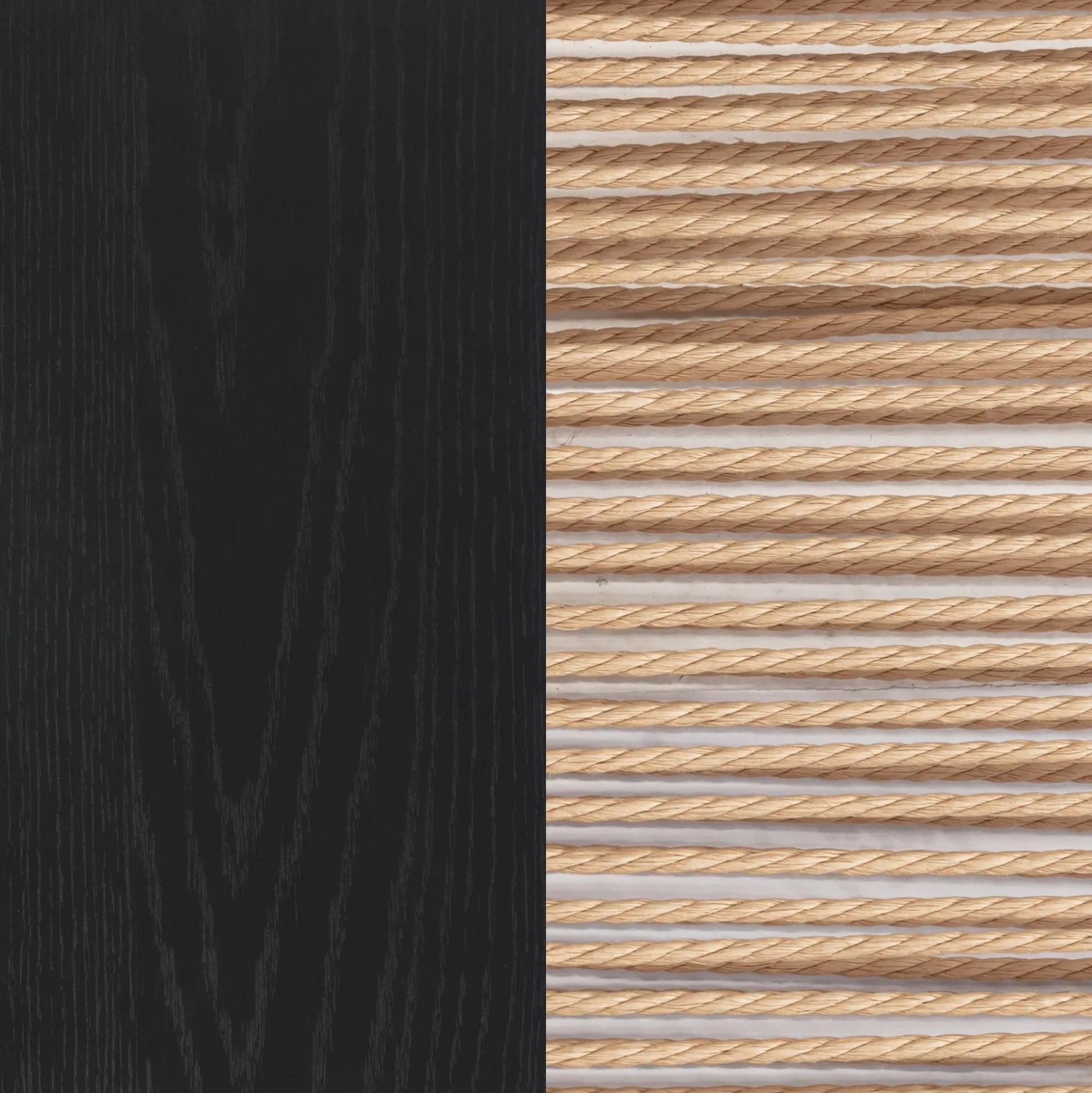 Grooved Door Storage Cabinet Credenza Black Oak (Set of 3)