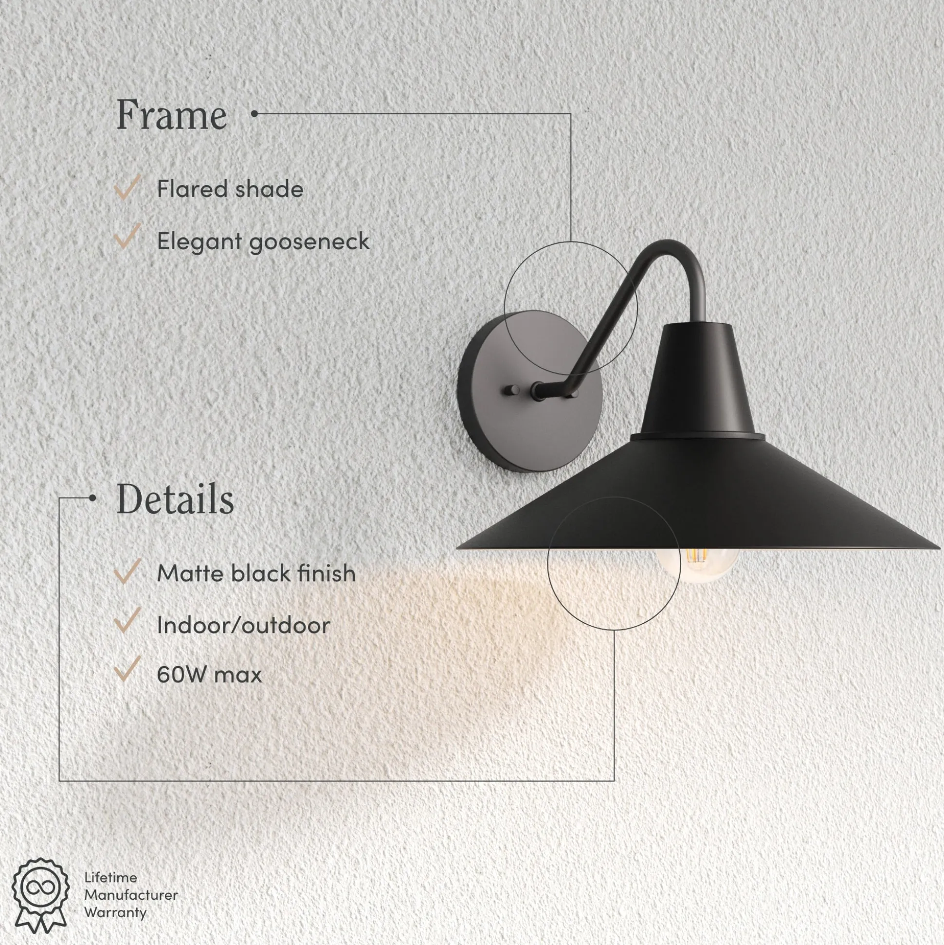 Indoor or Outdoor Metal Decorative Wall Light (Set of 2)