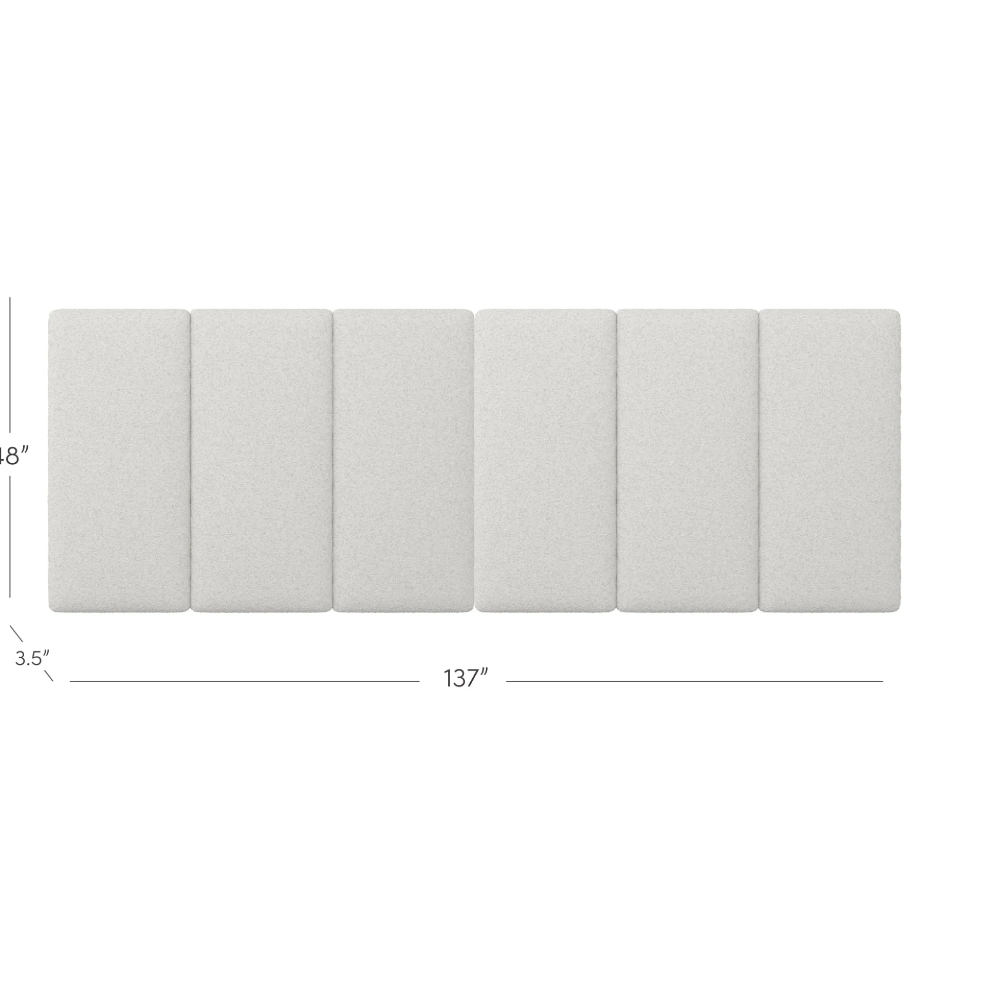 King Size Wall Mounted Oversize Upholstered Boucle Headboard
