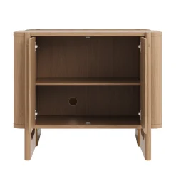 Large Mid-Century Modern Solid Wood Credenza Raw Oak (Set of 4)