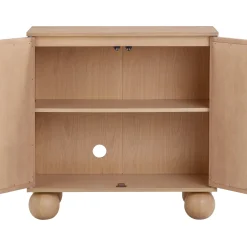 Large Seagrass Arched Storage Cabinet Credenza Raw Oak (Set of 4)