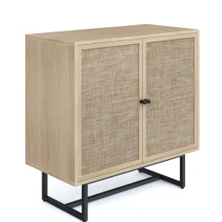 Metal and Rattan TV Stand Console for TVs up to 100