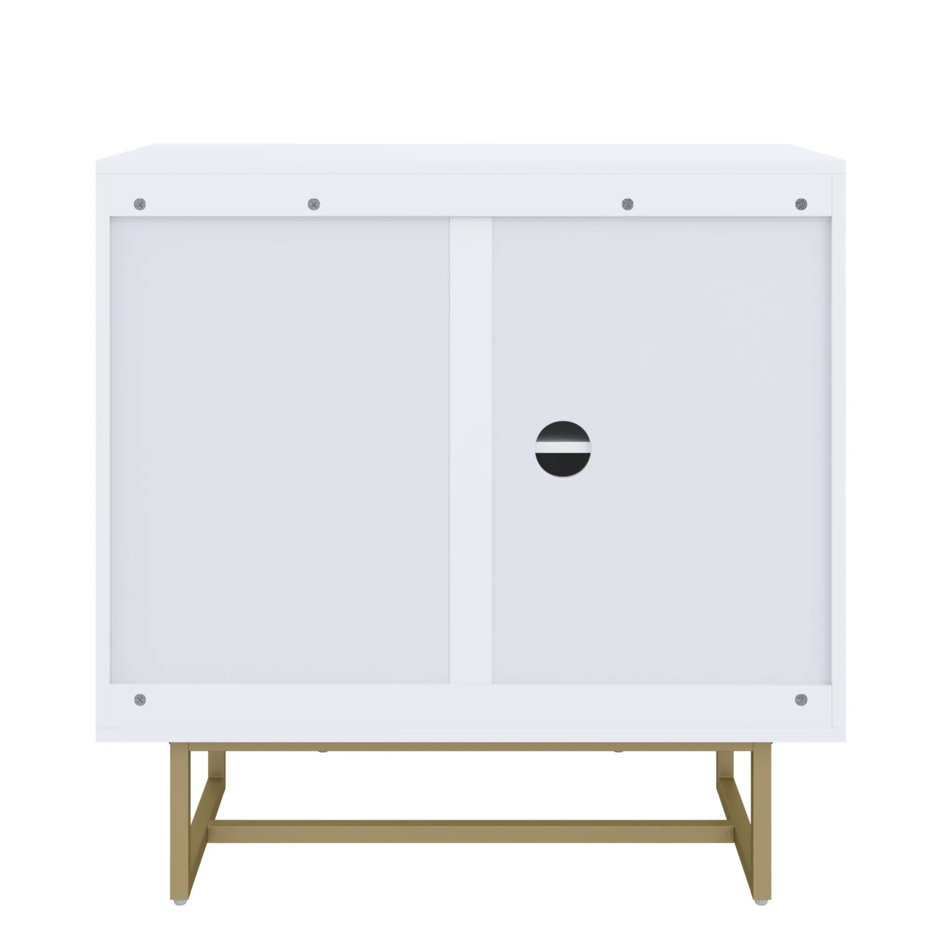 Metal and Rattan TV Stand Console for TVs up to 65" White