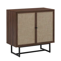 Metal and Rattan TV Stand Console for TVs up to 75