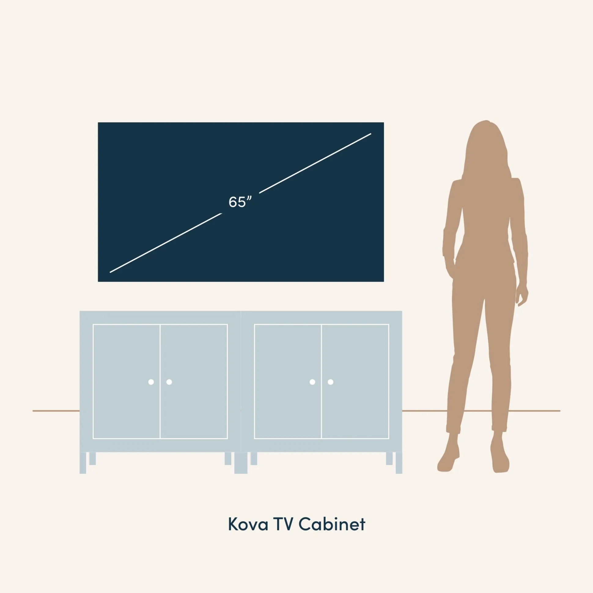 Metal and Rattan TV Stand Console for TVs up to 65" Black Oak