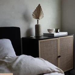 Metal and Rattan TV Stand Console for TVs up to 65