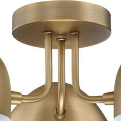 Metal 3-Arm Flush Mount Ceiling Light Brass