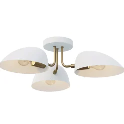 Metal 3-Arm Flush Mount Ceiling Light White