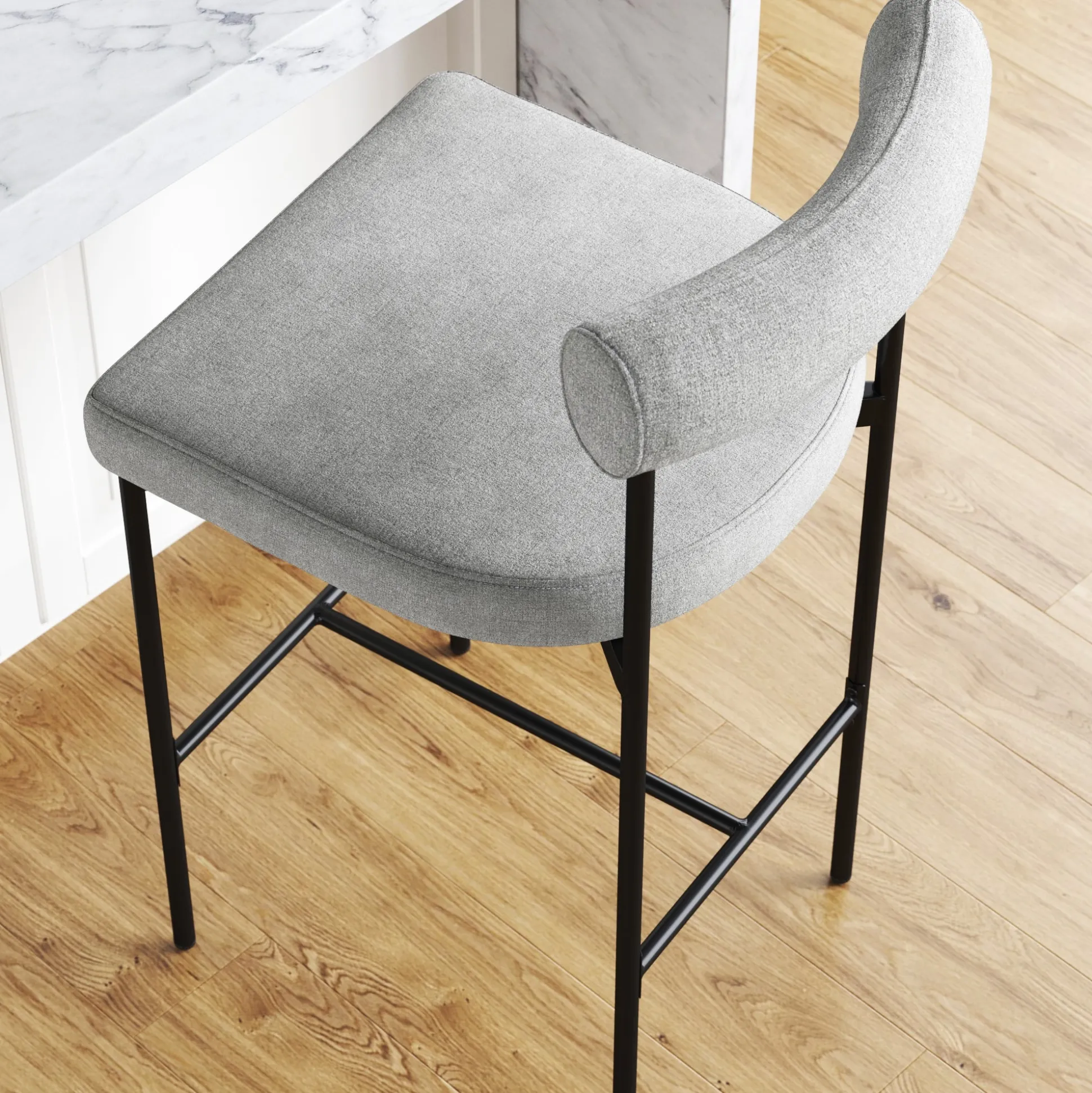 Metal Counter Height Bar Stools Gray (Set of 4)