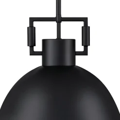 Metal Dome Pendant Lights Black (Set of 2)