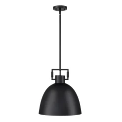 Metal Dome Shade Pendant Ceiling Light Black