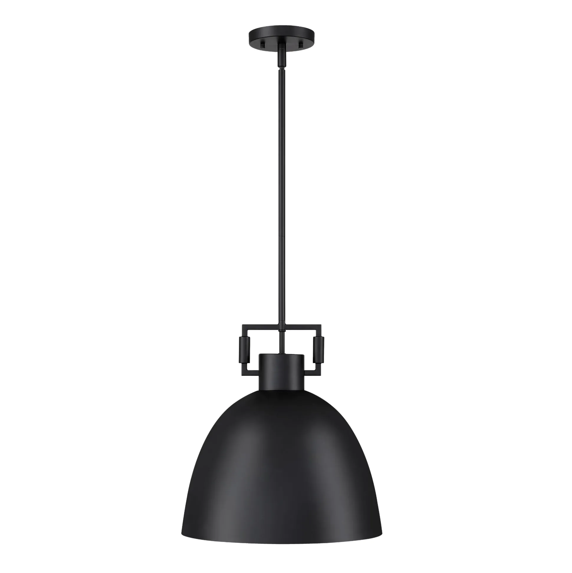 Metal Dome Shade Pendant Ceiling Light Black