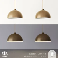Metal Hanging Ceiling Pendant Light Brass