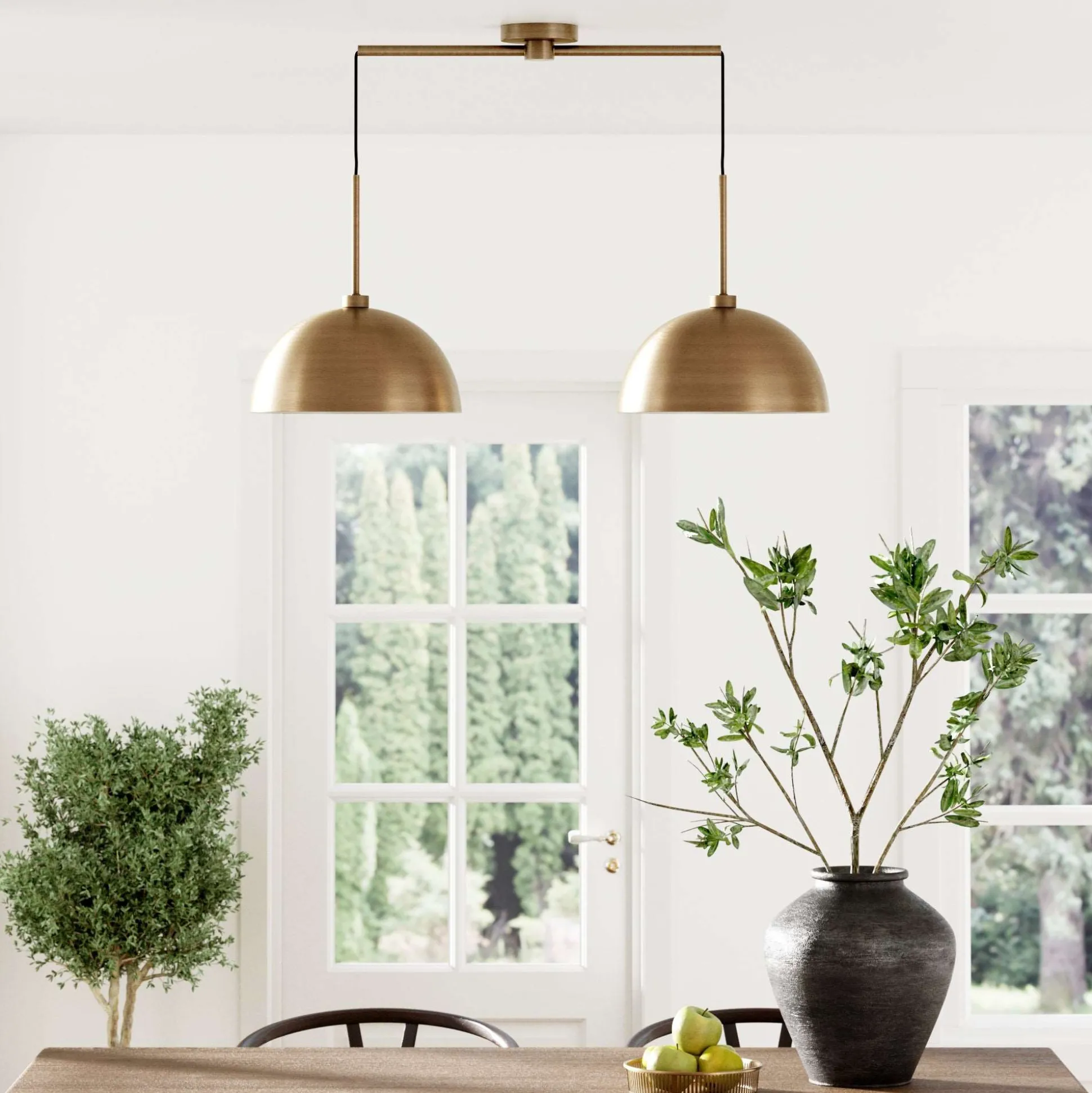Metal Hanging Ceiling Pendant Light Brass