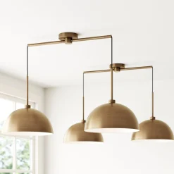 Metal Hanging Pendant Lights Brass (Set of 2)