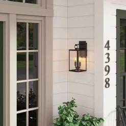 Metal Lantern Outdoor 2-Bulb Wall Light