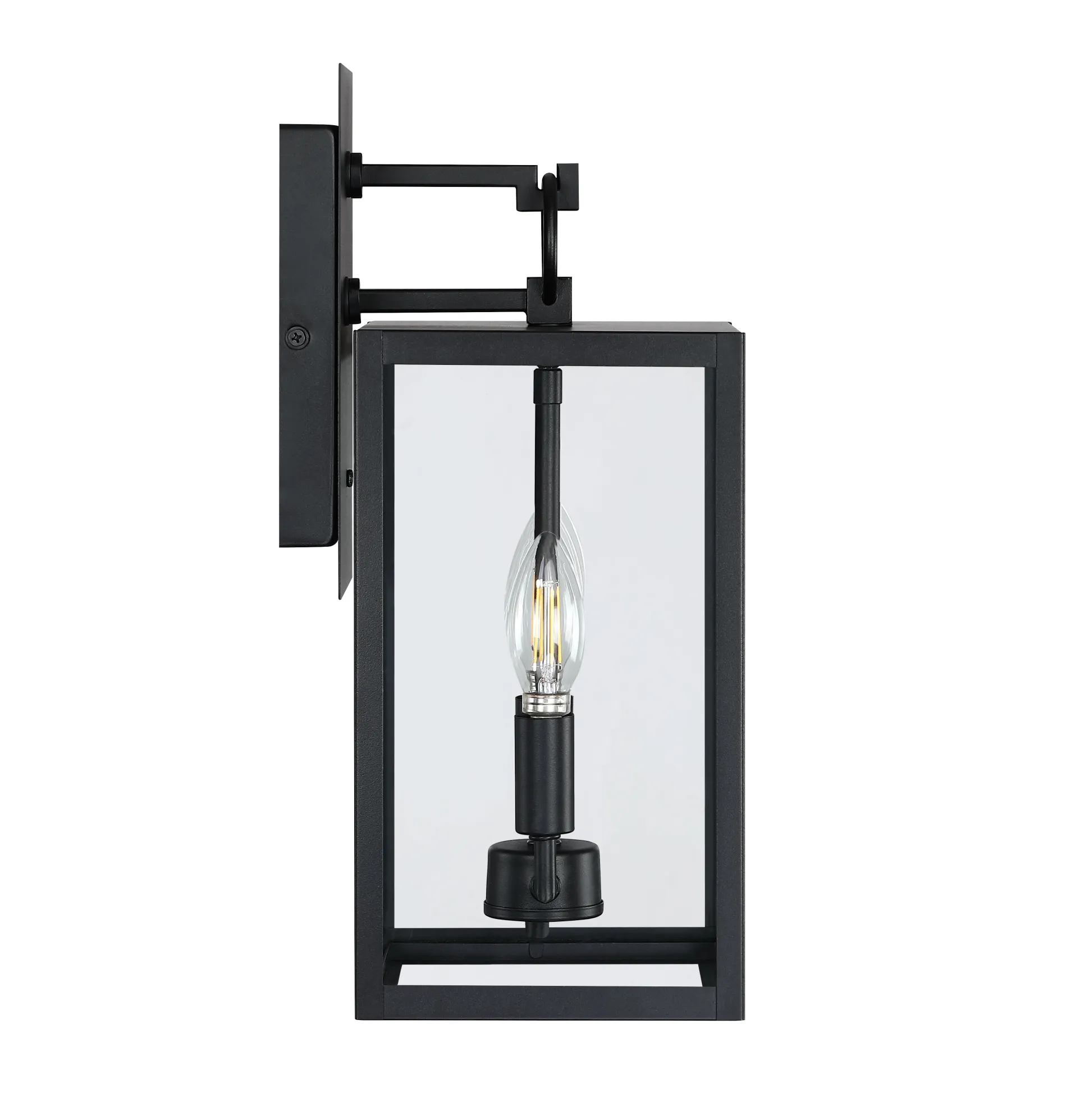 Metal Lantern Outdoor 2-Bulb Wall Light