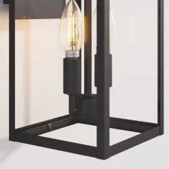 Metal Lantern Outdoor 2-Bulb Wall Light