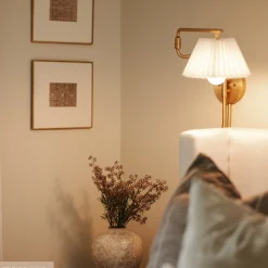 Metal Swing Arm Plug-in Wall Light Brass