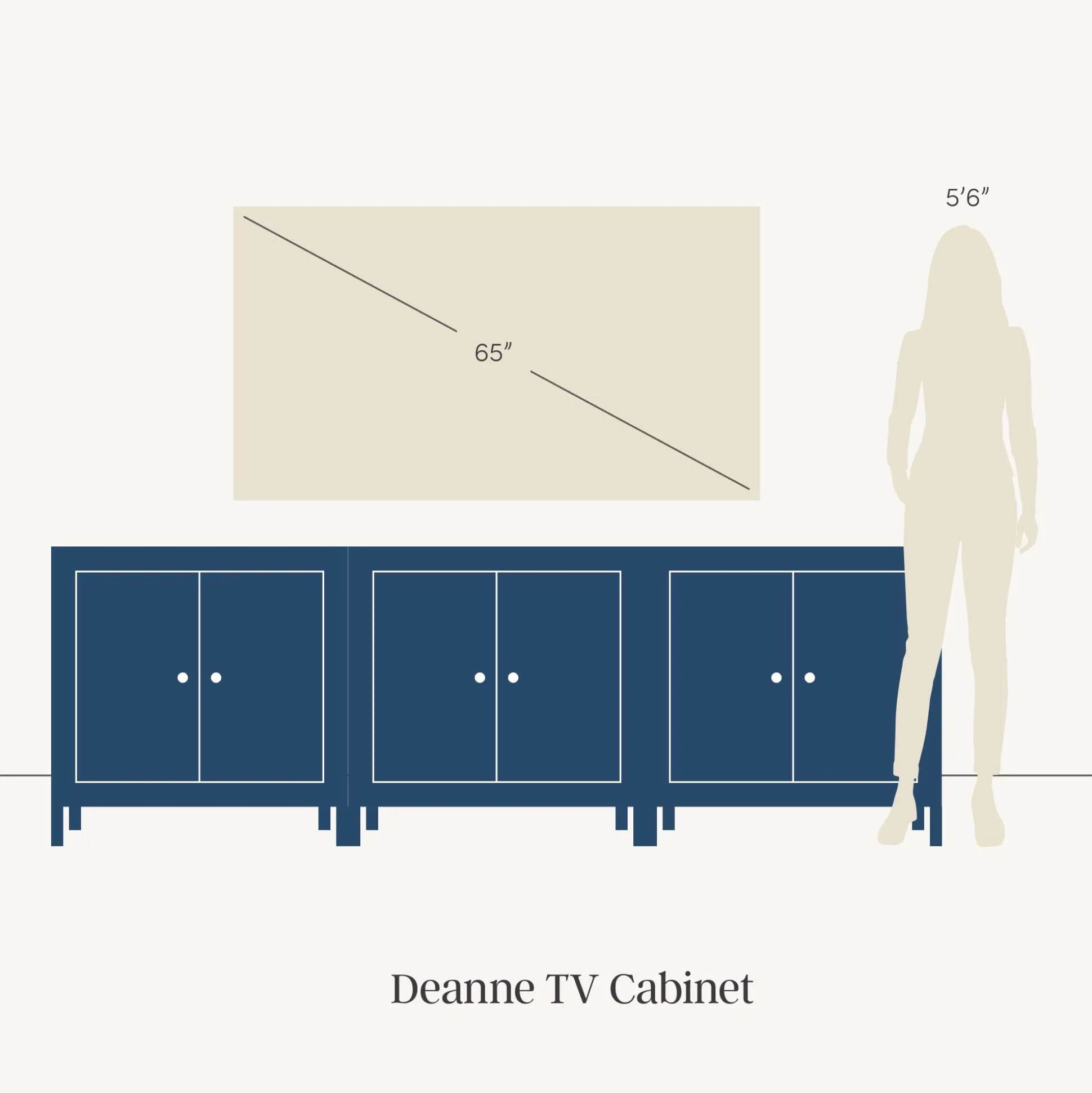 Mid Century Credenza with Antique Carved Doors Light Brown (Set of 3)