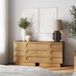 Mid-Century 3-Drawer Dresser Light Brown