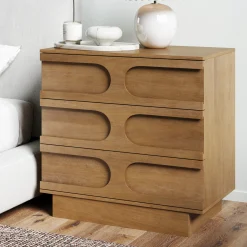 Mid-Century 3-Drawer Dresser Light Brown