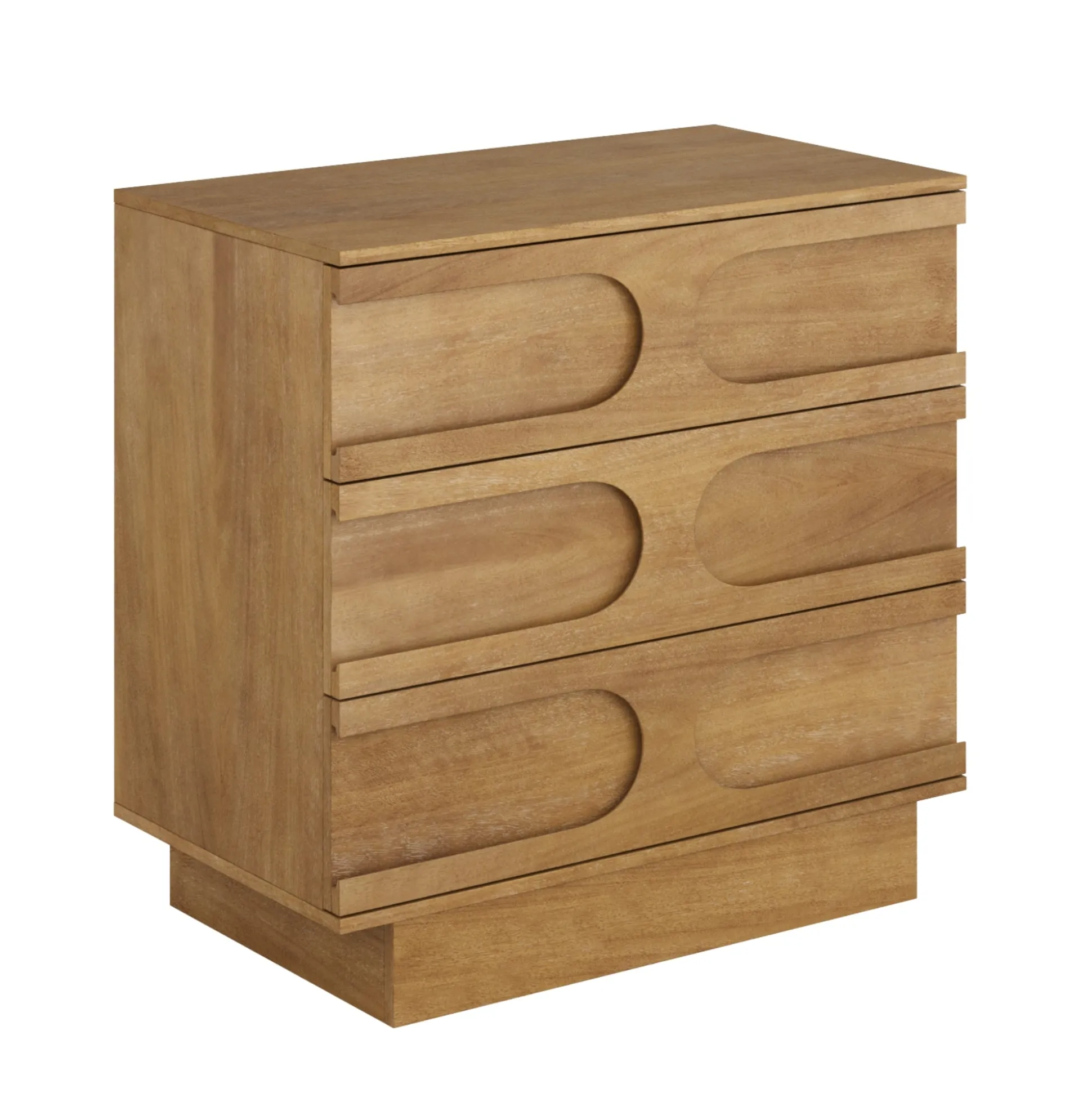 Mid-Century 3-Drawer Dresser Light Brown
