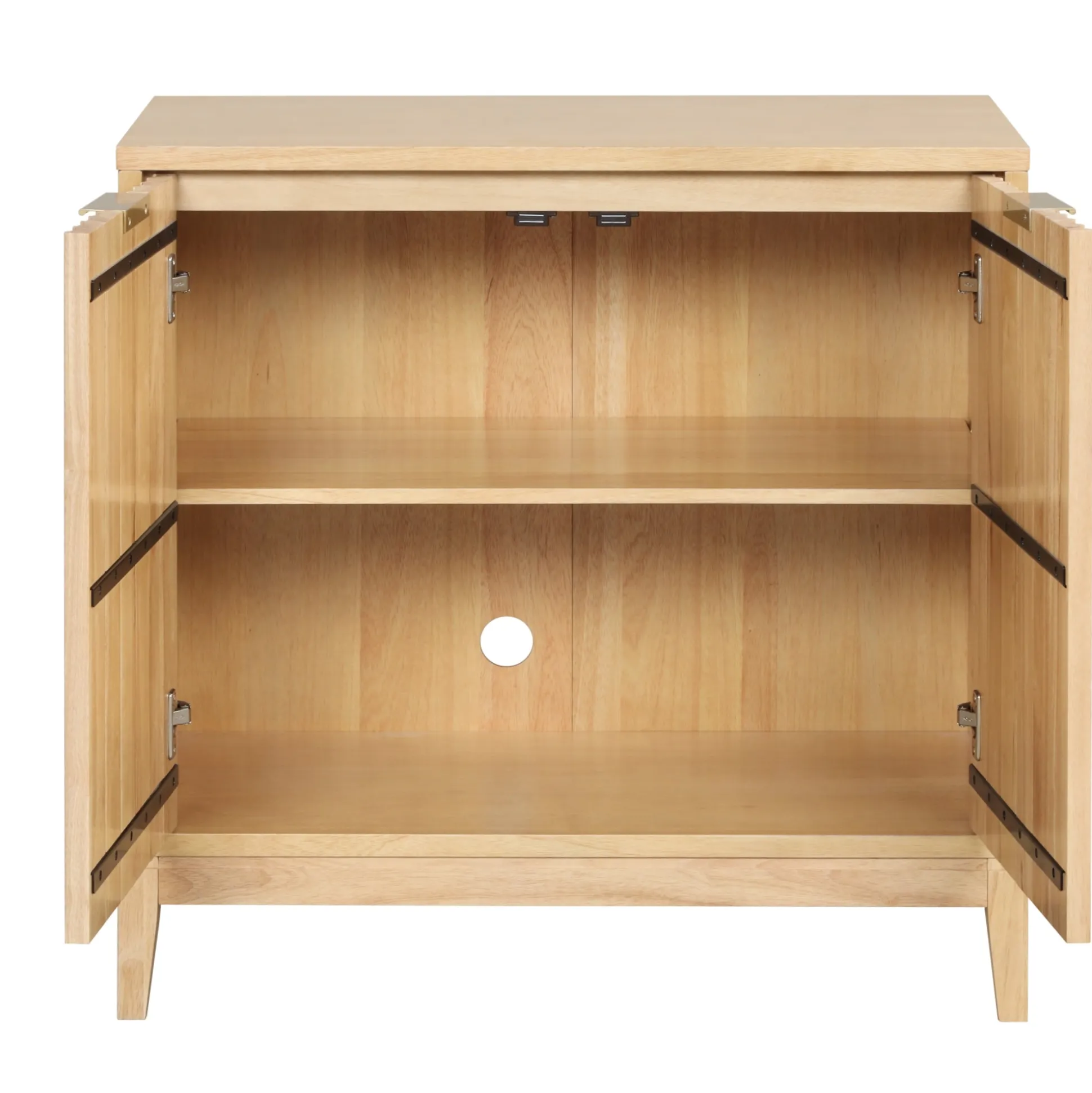 Mid-Century Entertainment Center Warm Pine (3 Cabinets)