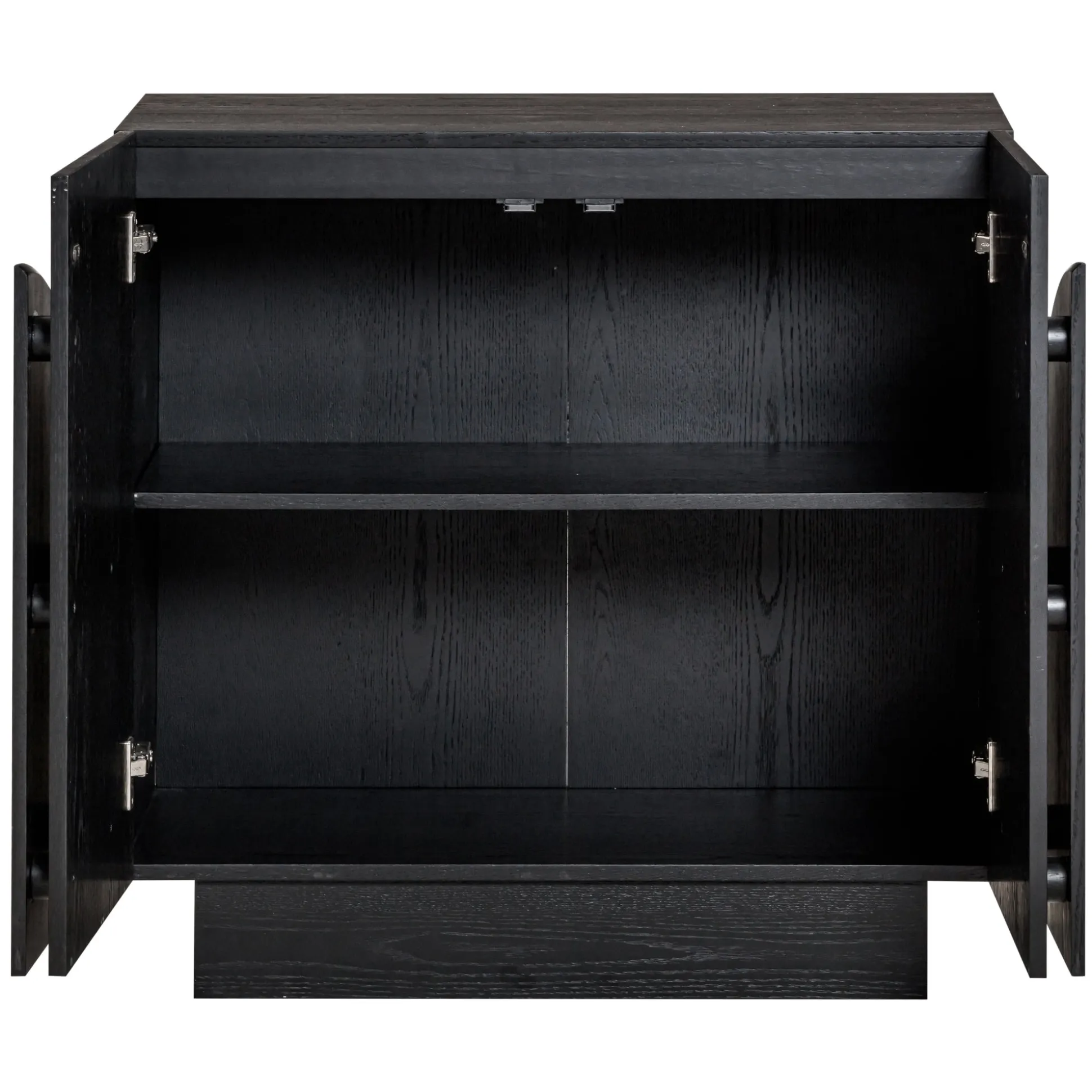 Mid-Century Entertainment Center Black (2 Cabinets)