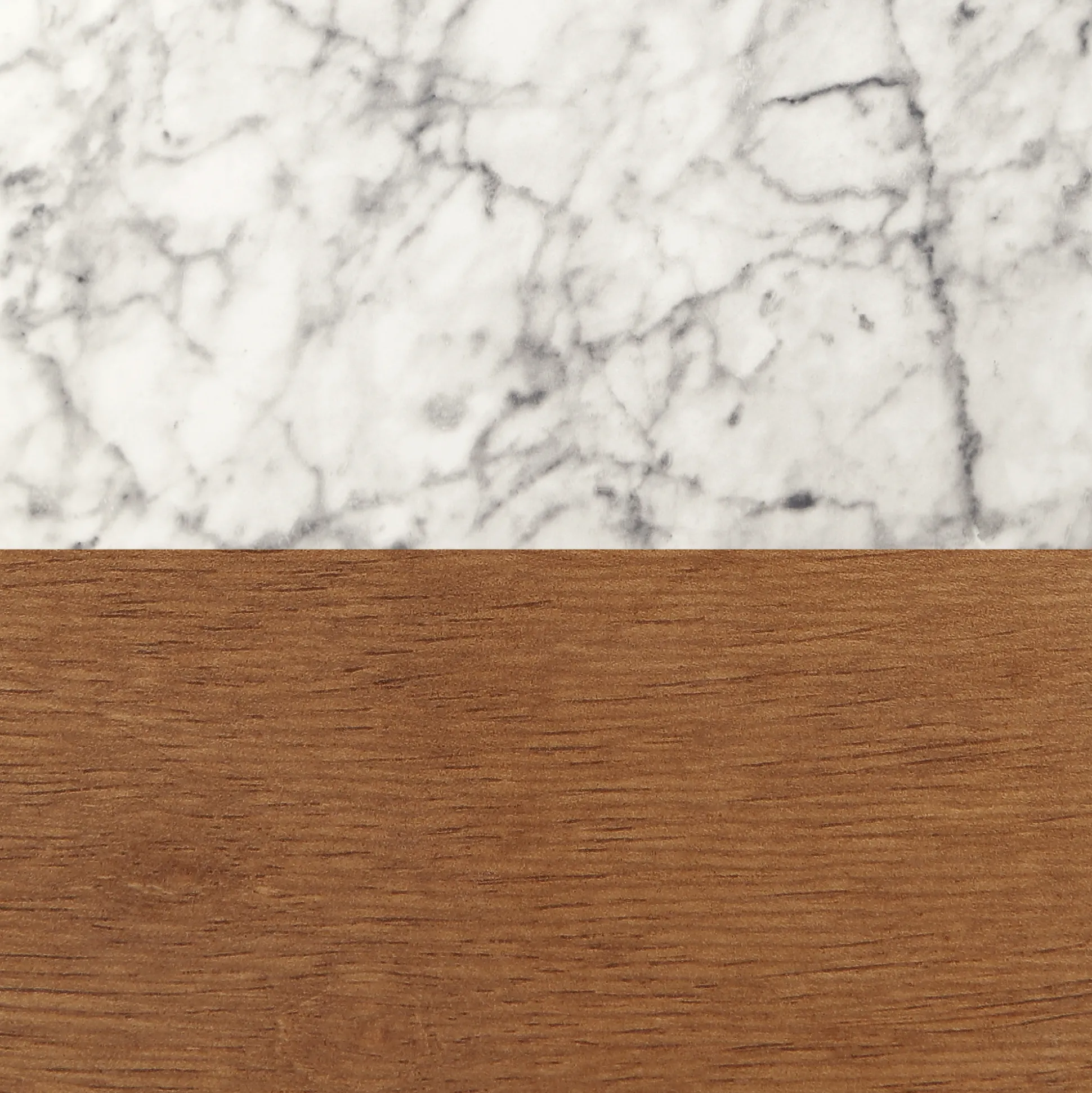 Mid-Century Faux Marble Nightstand with Drawer