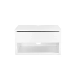 Mid-Century Floating Drawer Nightstand White