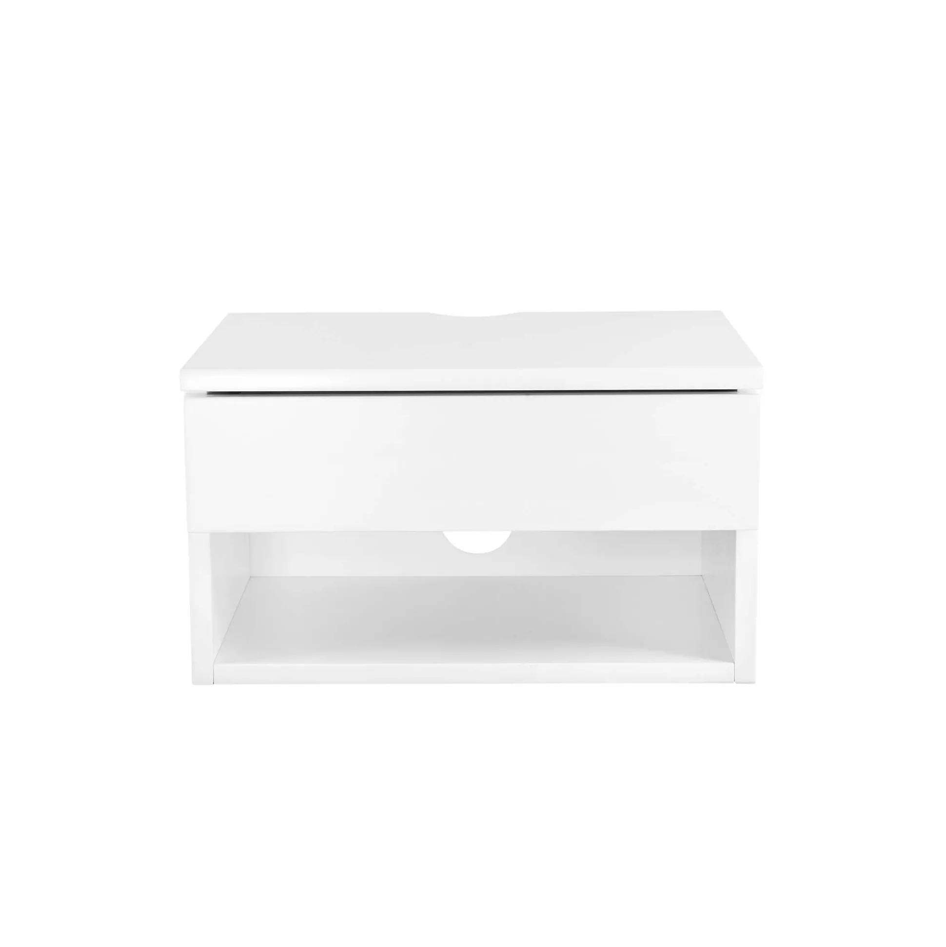 Mid-Century Floating Drawer Nightstand White