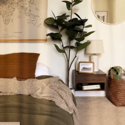Mid-Century Floating Nightstands Walnut (Set of 2)
