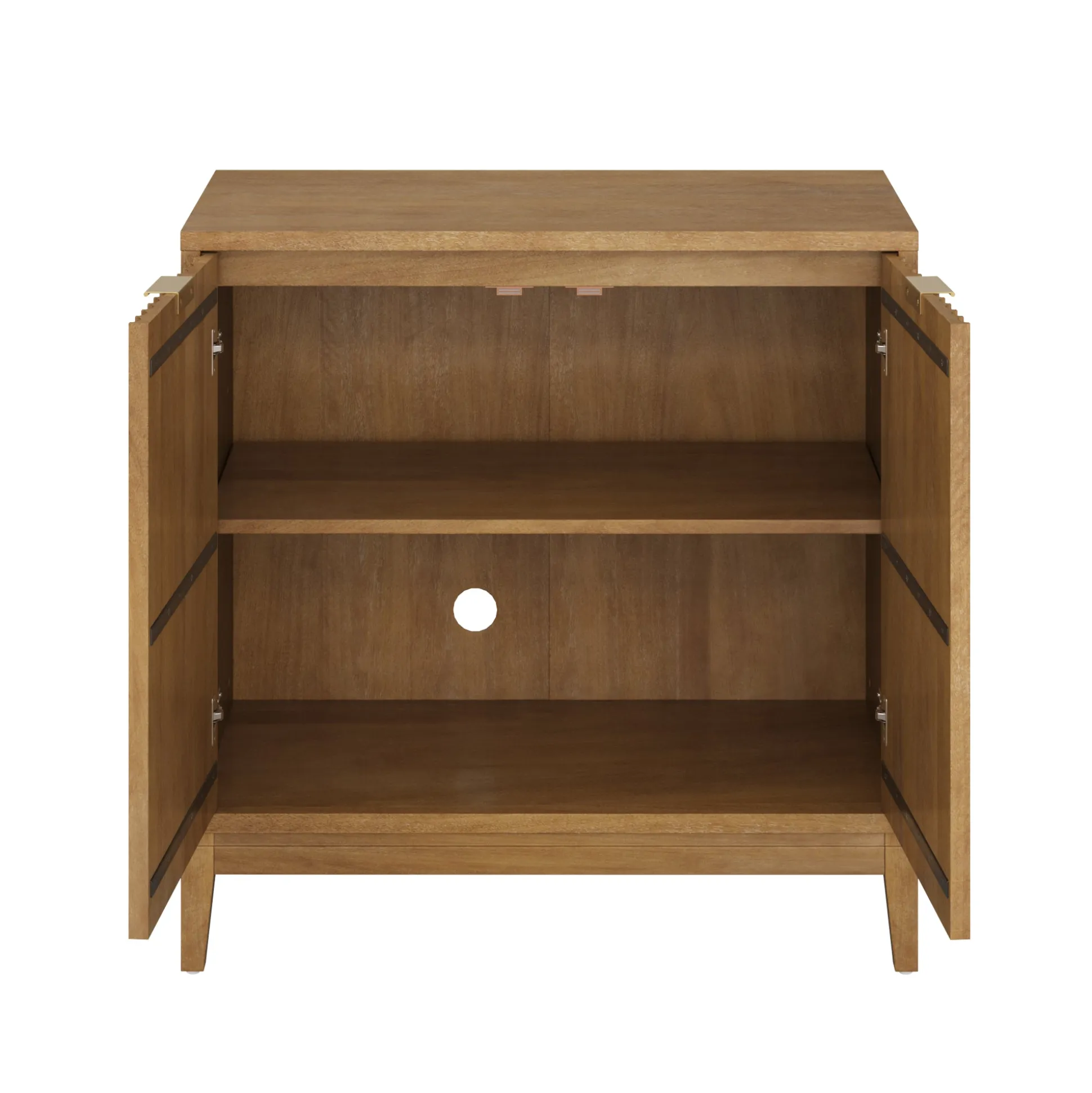 Mid-Century Fluted for TVs up to 100" Console Light Brown