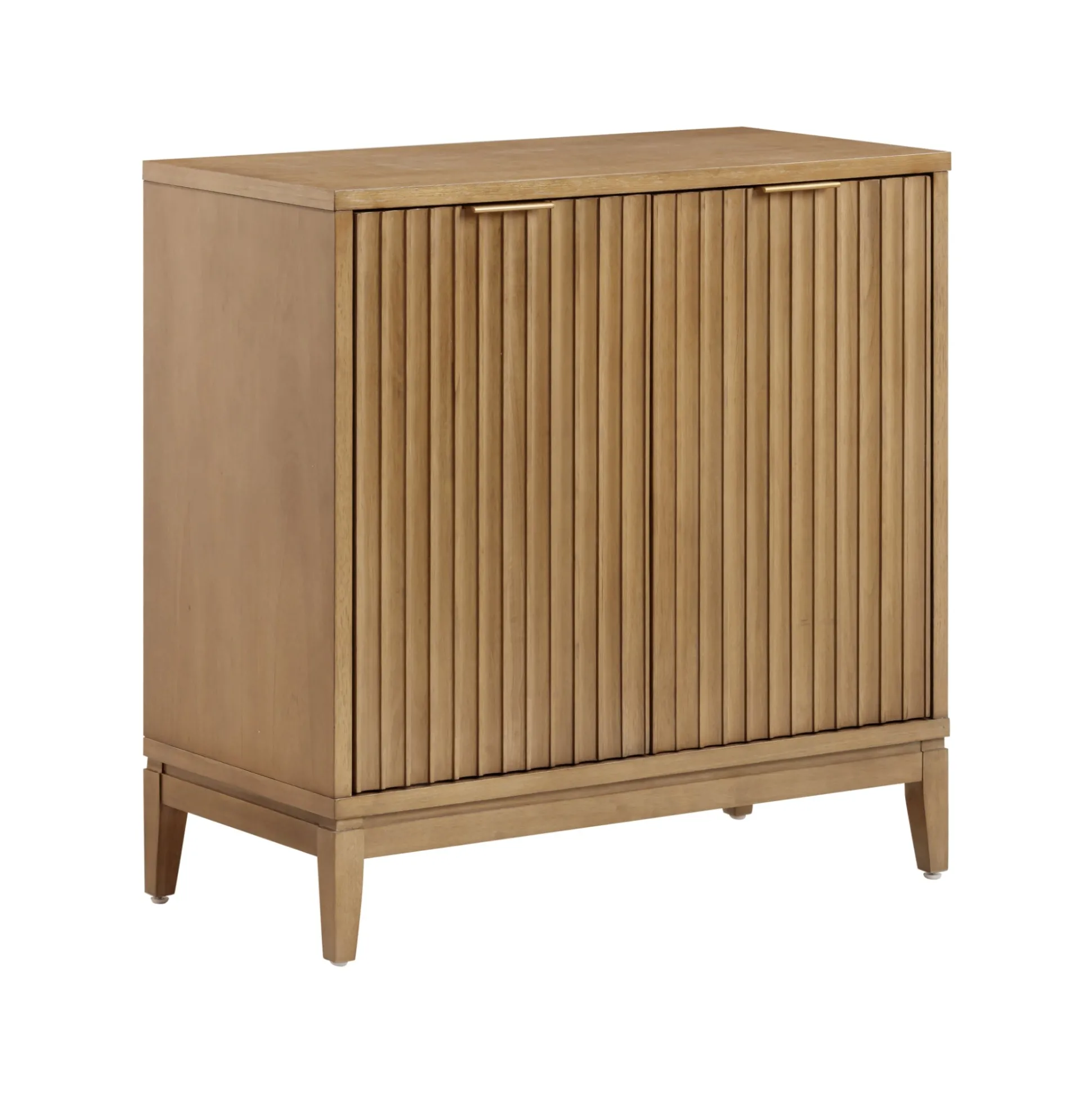 Mid-Century Fluted TV Console for TVs up to 75" Light Brown