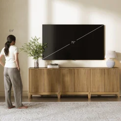 Mid-Century Fluted TV Console for TVs up to 75