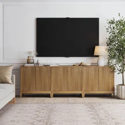 Mid-Century Fluted TV Console for TVs up to 75