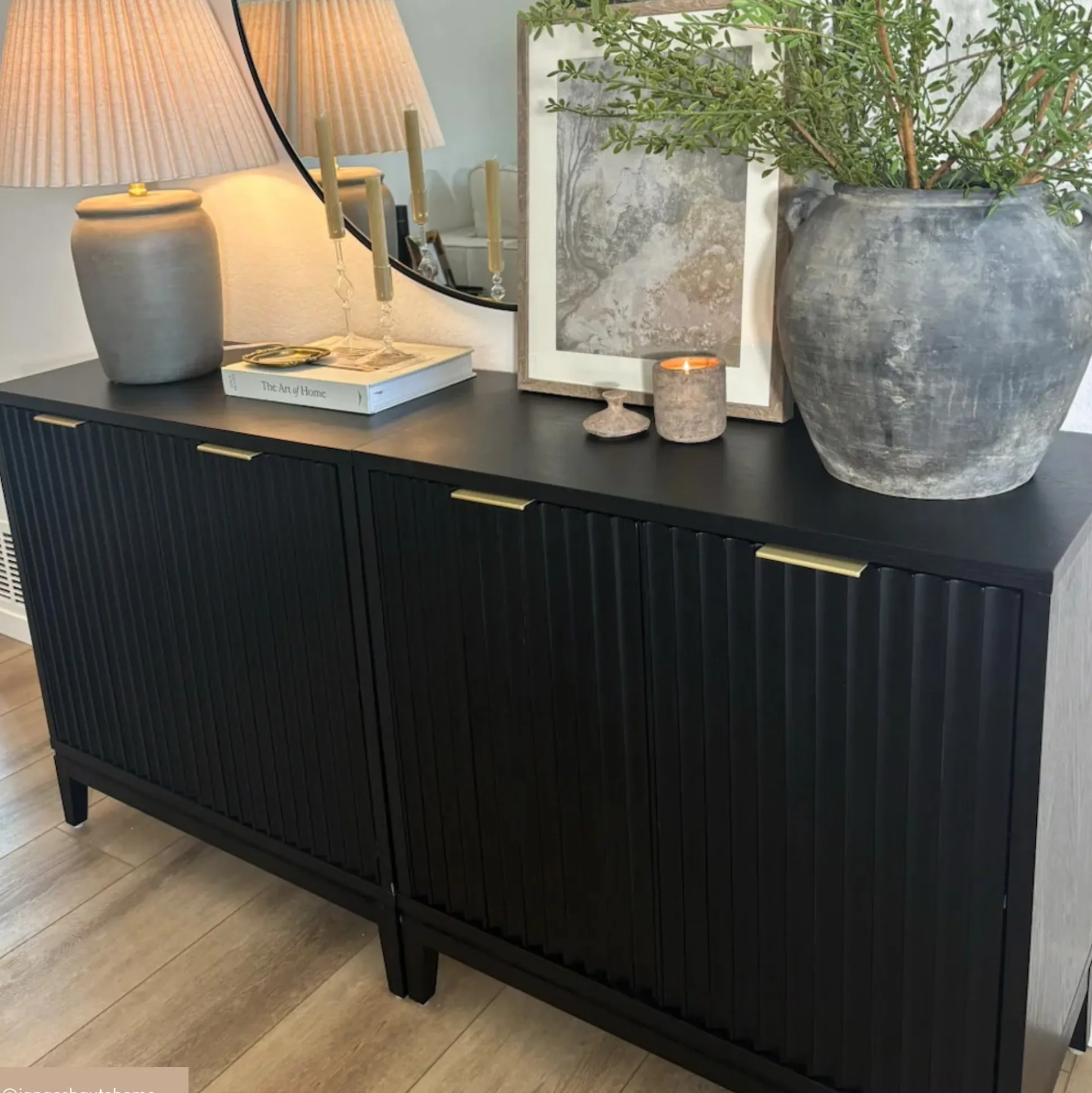 Mid-Century Fluted TV Console for TVs up to 75" Black
