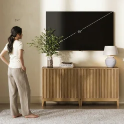 Mid-Century Fluted TV Console for TVs up to 65