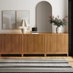 Mid-Century Fluted TV Console for TVs up to 75