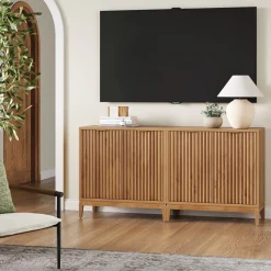 Mid-Century Fluted TV Console for TVs up to 65