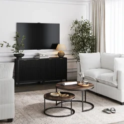 Mid-Century Fluted TV Console for TVs up to 65