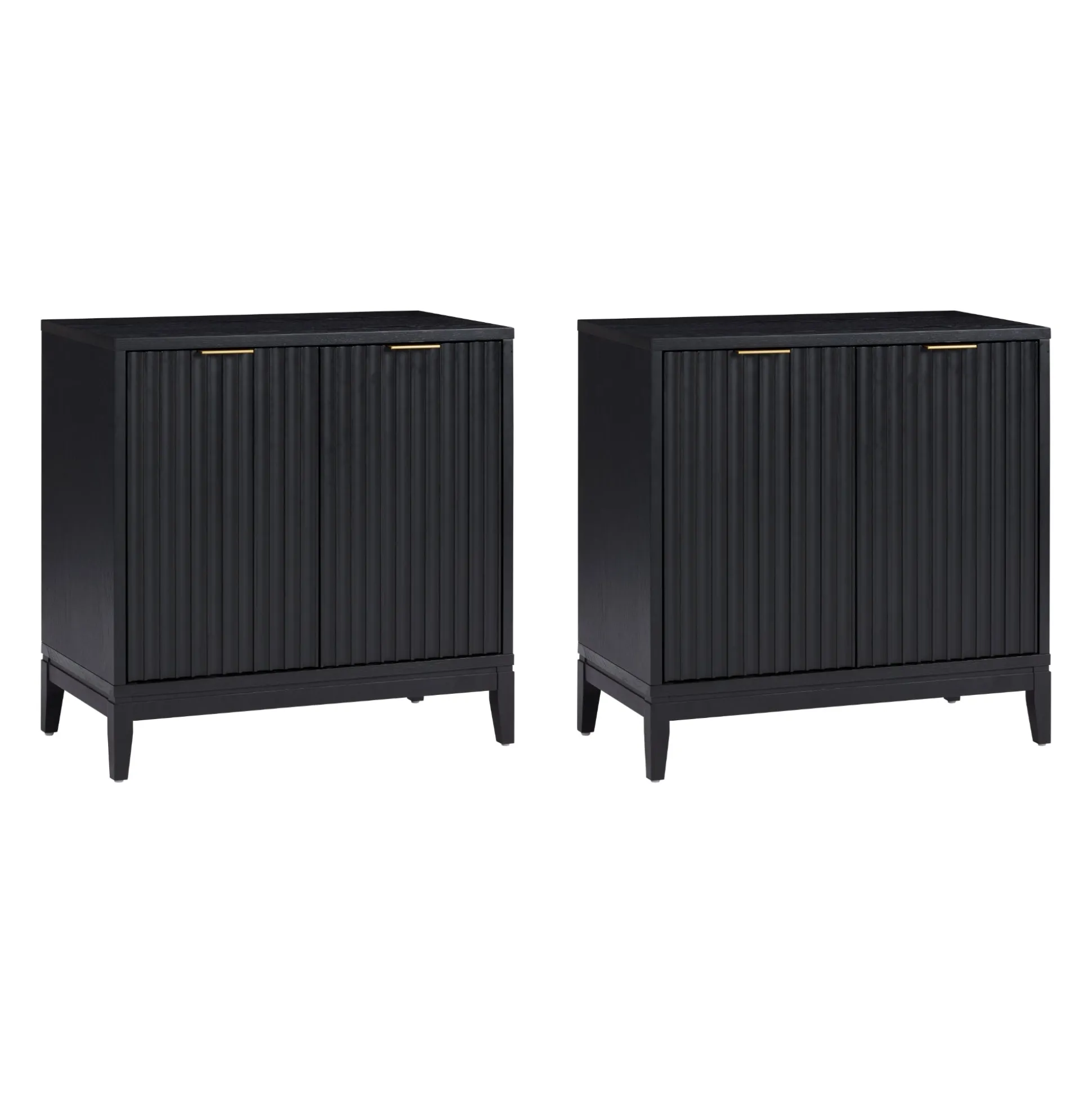 Mid-Century Fluted TV Console for TVs up to 65" Black