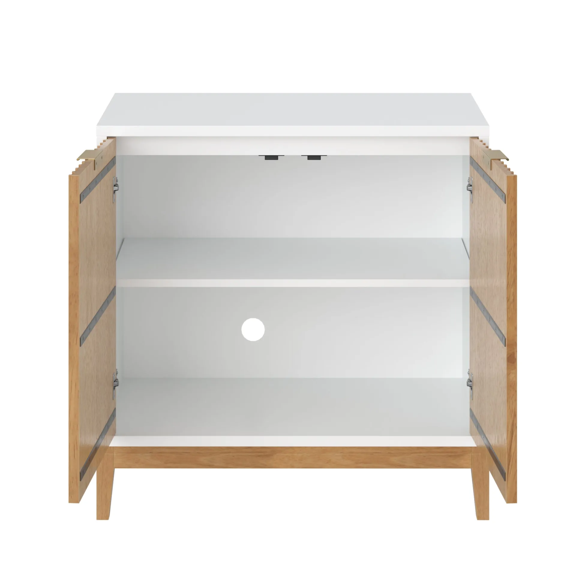 Mid-Century Fluted TV Console for TVs up to 75" White