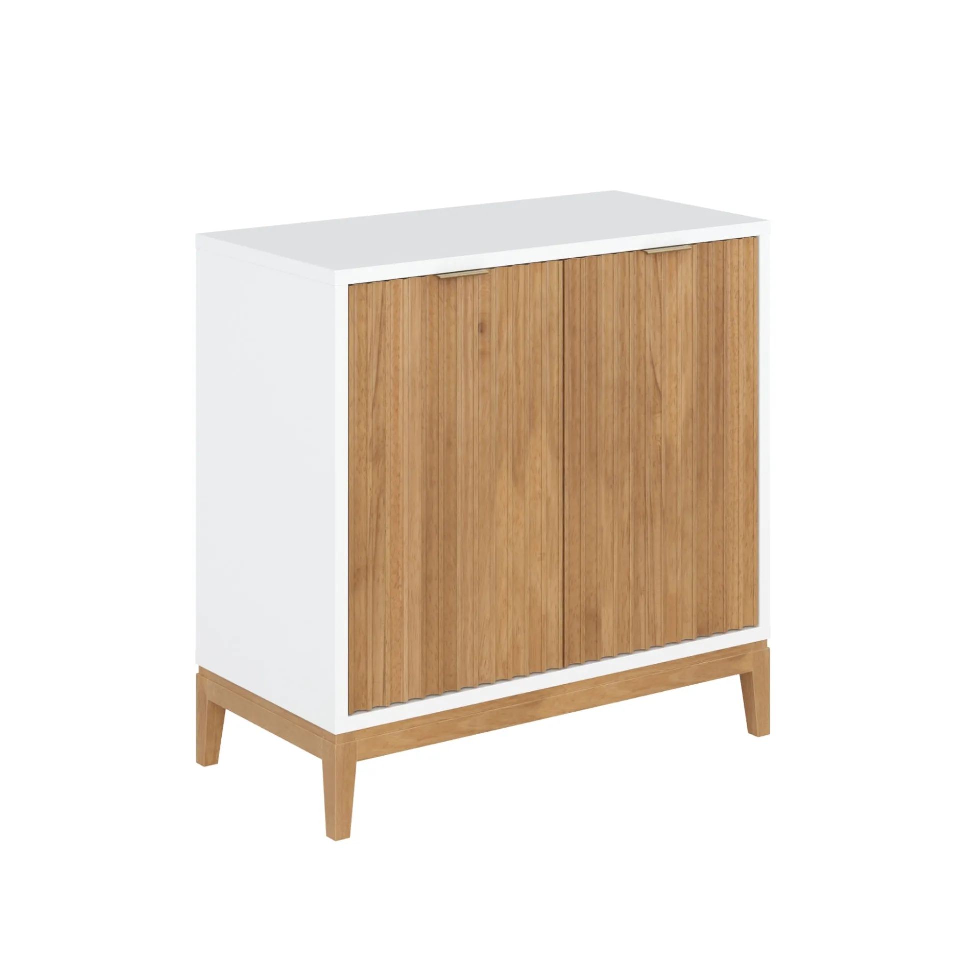 Mid-Century Fluted TV Console for TVs up to 75" White