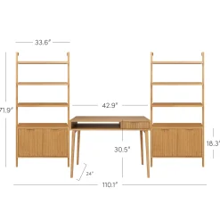 Mid-Century Fluted Wall Desk