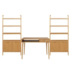Mid-Century Fluted Wall Desk