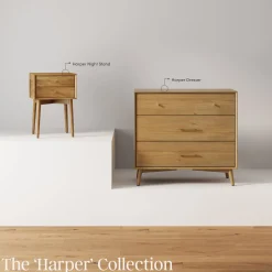 Mid-Century Modern Acacia 3 Drawer Dresser