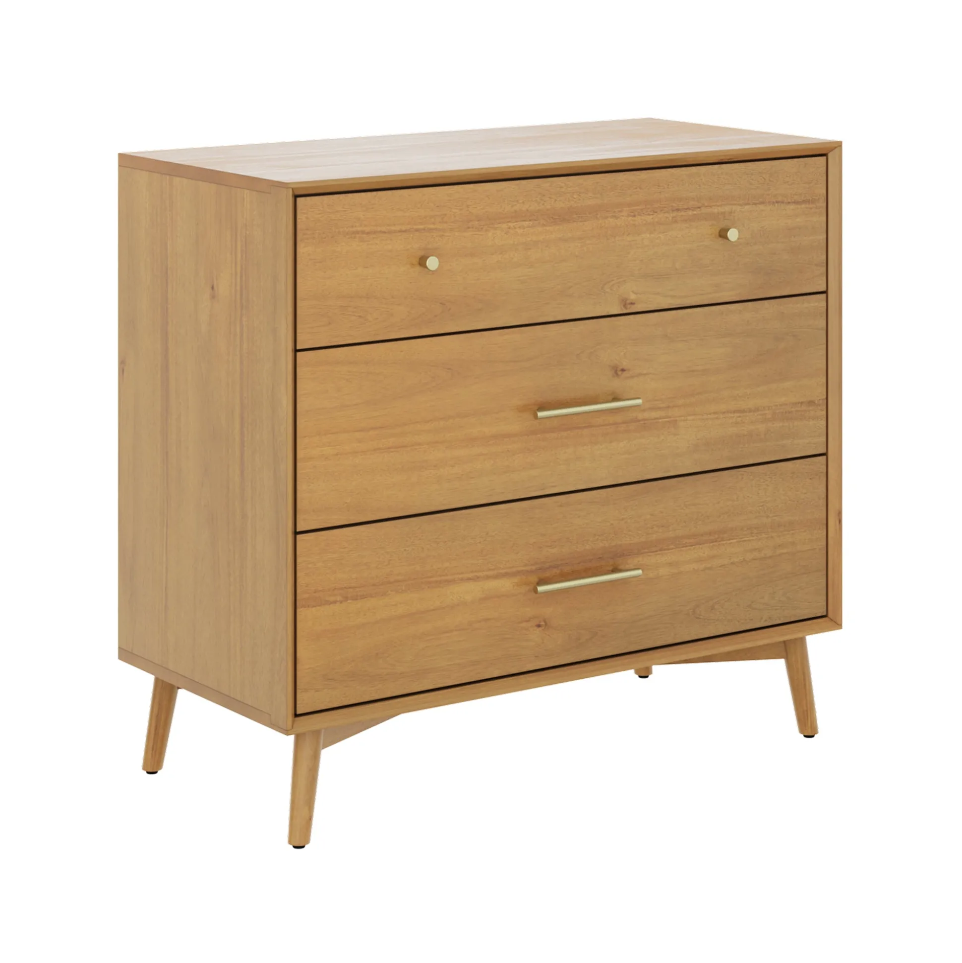 Mid-Century Modern Acacia 3 Drawer Dresser